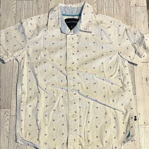 Nautica Kid’s White Anchor Print Shirt
